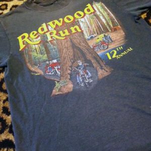 12th Annual Redwood Run Harley Davidson Vintage Tshirt