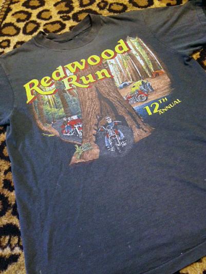 12th Annual Redwood Run Harley Davidson Vintage Tshirt