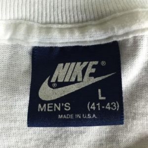 Vintage 80s Nike Athletic Dept Blue Tag Bright White T-Shirt