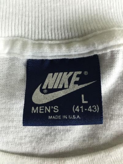 Vintage 80s Nike Athletic Dept Blue Tag Bright White T-Shirt