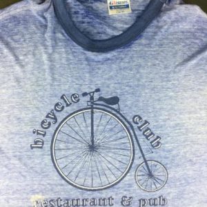 Vintage 80s Bicycle Club Restaurant Pub Threadbare T-Shirt