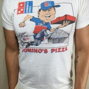 Vintage 1990 Domino's Pizza Delivery Graphic Logo T-Shirt
