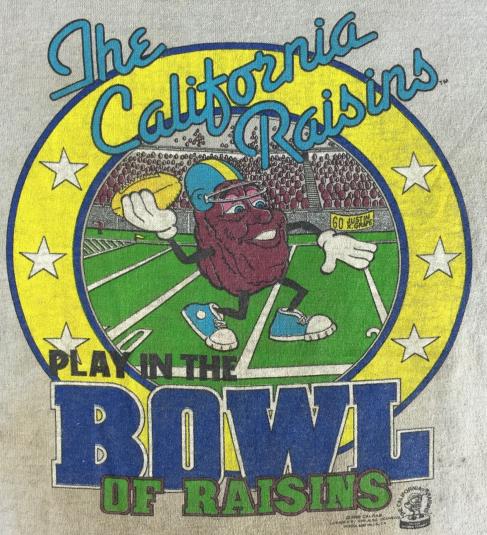 Vintage 1988 California Raisins Football Wasted T-Shirt XL