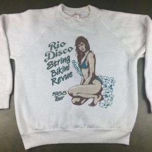 Vintage 1988 Rio Disco String Bikini Swimsuit Revue Sweater