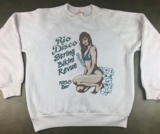 Vintage 1988 Rio Disco String Bikini Swimsuit Revue Sweater