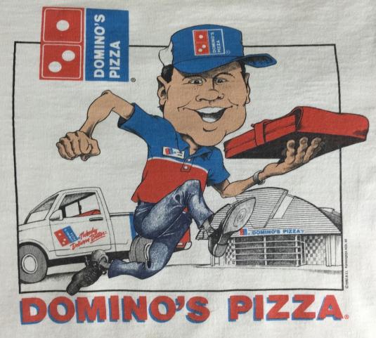 Vintage 1990 Domino’s Pizza Delivery Graphic Logo T-Shirt