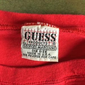 Vintage 80s Classic GUESS Georges Marciano Red USA T-Shirt