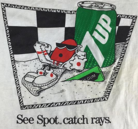 Vintage 1988 7Up See Spot Catch Rays Soda T-Shirt