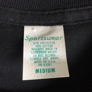 True Vintage 70s 80s Deadstock Reebok Logo Black T-Shirt M