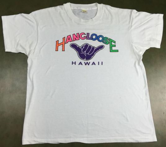 Vintage 80s 90s Hang Loose Hawaii Screen Stars T-Shirt XL