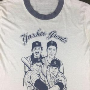 Vintage 70s 80s New York Yankee Greats DiMaggio Yogi T-Shirt