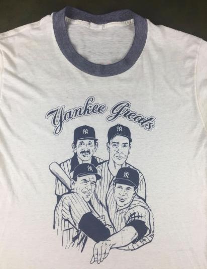Vintage 70s 80s New York Yankee Greats DiMaggio Yogi T-Shirt