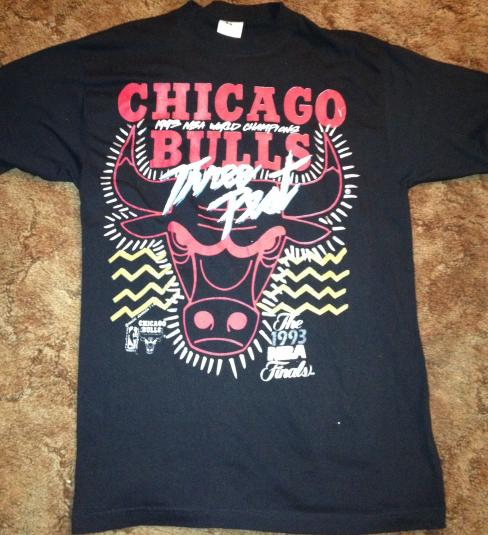 1993 Chicago Bulls Black 3 Peat Shirt | Defunkd