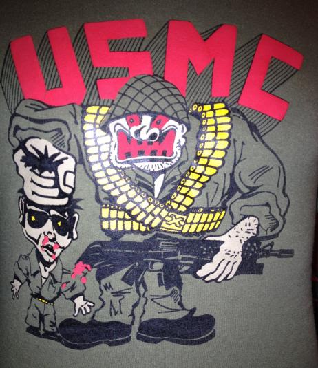 USMC Marines Cartoon 1980s T-Shirt