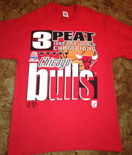 1993 Chicago Bulls Red 3 Peat shirt | Defunkd