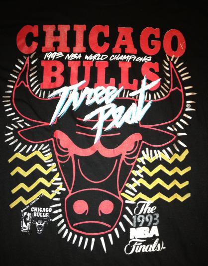 1993 Chicago Bulls Black 3 Peat Shirt