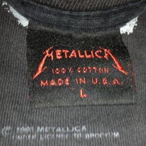 Metallica Historic Dates 1991 Tour Shirt