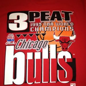 1993 Chicago Bulls Red 3 Peat shirt