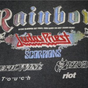 RAINBOW JUDAS PRIEST SCORPIONS Vintage 1980 T-Shirt