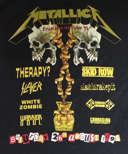 Donington 1995 Festival T-shirt – Metallica, Therapy? etc