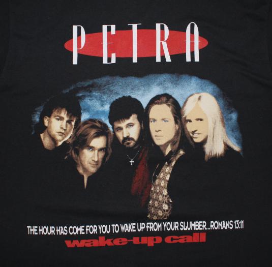 Petra Wake-up Call Christian rock vtg tee XL black 90s 1994