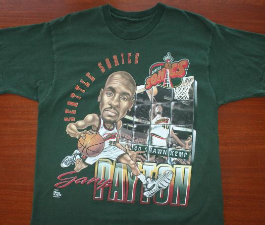 Gary Payton Seattle Sonics Shawn Kemp vtg 90s t-shirt L/XL