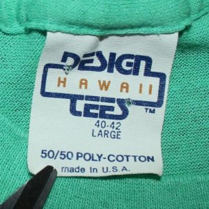 Hawaii palm trees vintage coral green t-shirt S/M