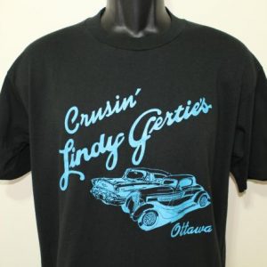 Lindy Gertie's Ottawa Illinois vintage black t-shirt XL/L