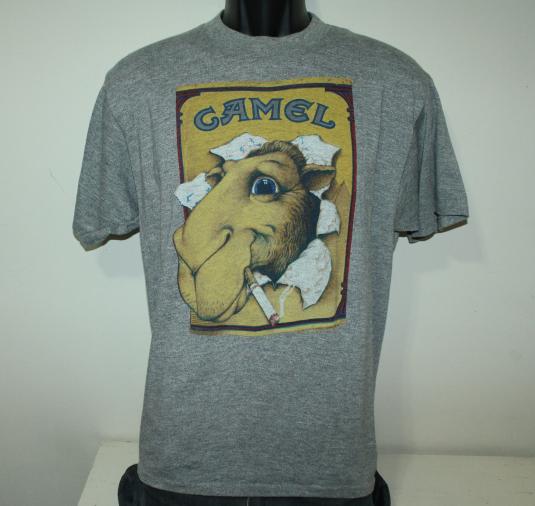 Joe Camel tri-blend rayon vtg 80s Sneakers gray t-shirt M/L