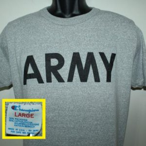 Army vintage 80s gray Champion t-shirt M/L 50/50 soft