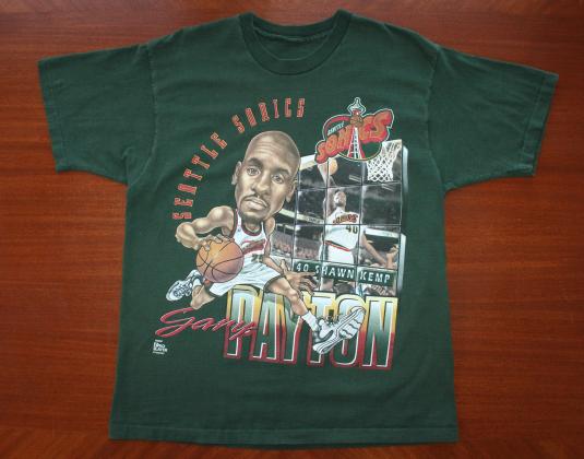 Gary Payton Seattle Sonics Shawn Kemp vtg 90s t-shirt L/XL