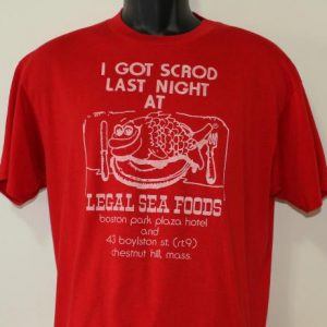 Legal Sea Foods Boston Massachusetts vintage red t-shirt L