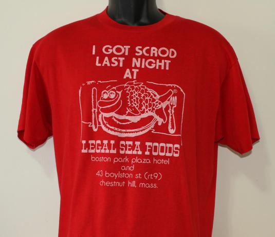 Legal Sea Foods Boston Massachusetts vintage red t-shirt L