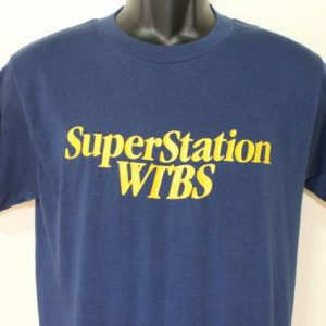 WTBS Superstation Atlanta Georgia vintage navy t-shirt Med