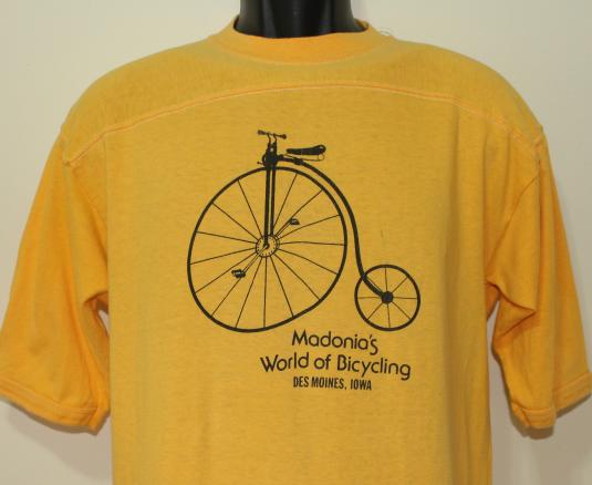 Madoniaâ€™s World of Bicycling Des Moines Iowa vintage t-shirt