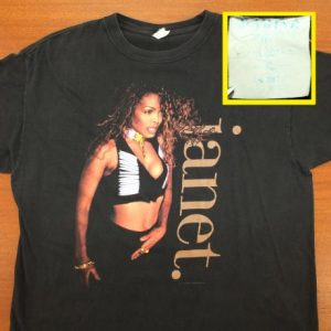 Janet Jackson World Tour 1993 vtg tee XL/XXL black R&B pop