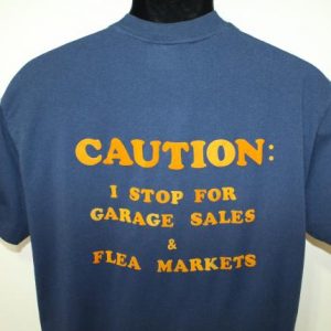 Garage Sales and Flea Markets vintage navy blue t-shirt L