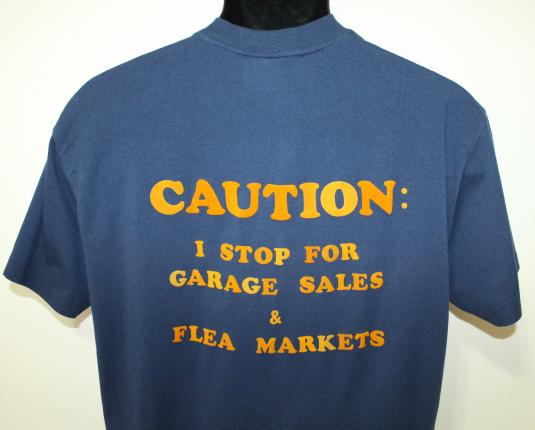 Garage Sales and Flea Markets vintage navy blue t-shirt L