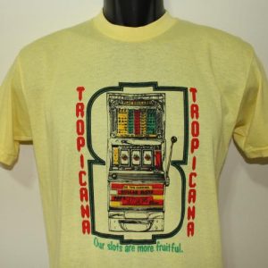 Tropicana Casino Las Vegas Slots vintage yellow t-shirt Smal