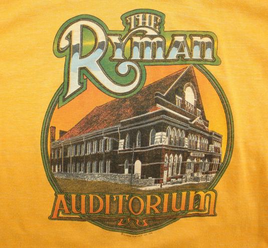 Ryman Auditorium vtg tee XS/S yellow 70s 1979 Nashville TN