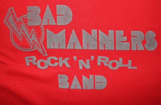 Bad Manners Rock â€˜nâ€™ Roll Band vintage red t-shirt M/S