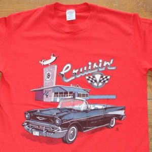 Cruisin Burgers Shakes Chevy Bel Air Diner vintage t-shirt S