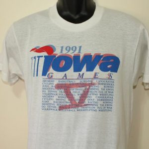 Iowa Games 1991 vintage white Screen Stars t-shirt M/S