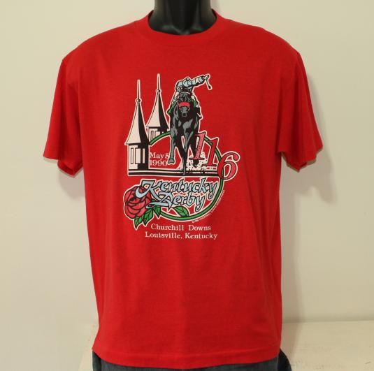 Kentucky Derby Churchill Downs 1990 vintage red t-shirt L