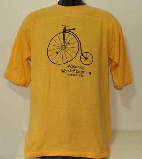Madoniaâ€™s World of Bicycling Des Moines Iowa vintage t-shirt
