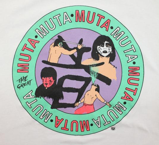 The Great Muta Keiji Mutoh WCW vtg tee L/XL white 90s
