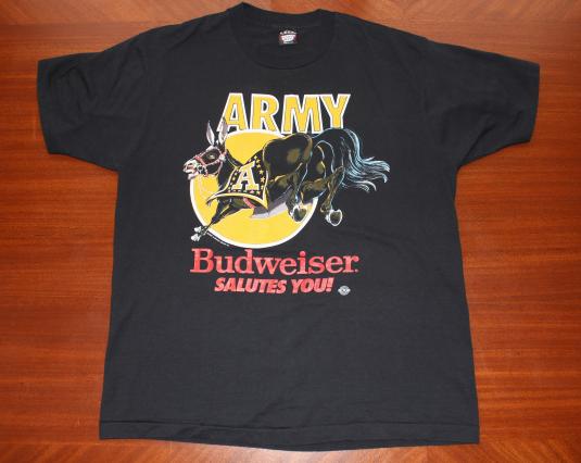 Army Mules Budweiser Salutes You vintage 1987 t-shirt XL
