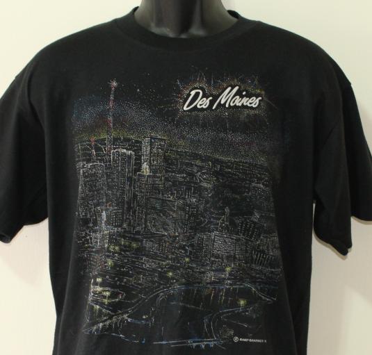 Des Moines Iowa Nightlights 1990 vintage t-shirt XL