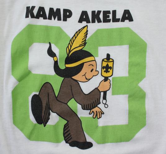 Kamp Akela 1983 camp vintage ringer t-shirt Youth 14-16