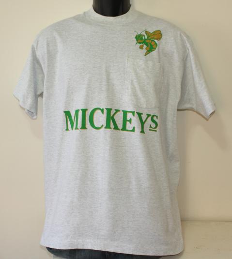Mickeyâ€™s Malt Liquor vintage gray pocket t-shirt XL